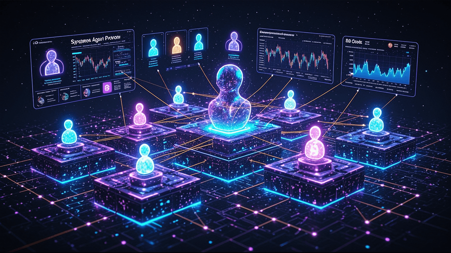 A layered 3D visualization of OOBE Protocol's full-stack AI agent infrastructure on Solana.
